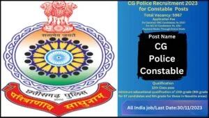 CG Police Recruitment 2023