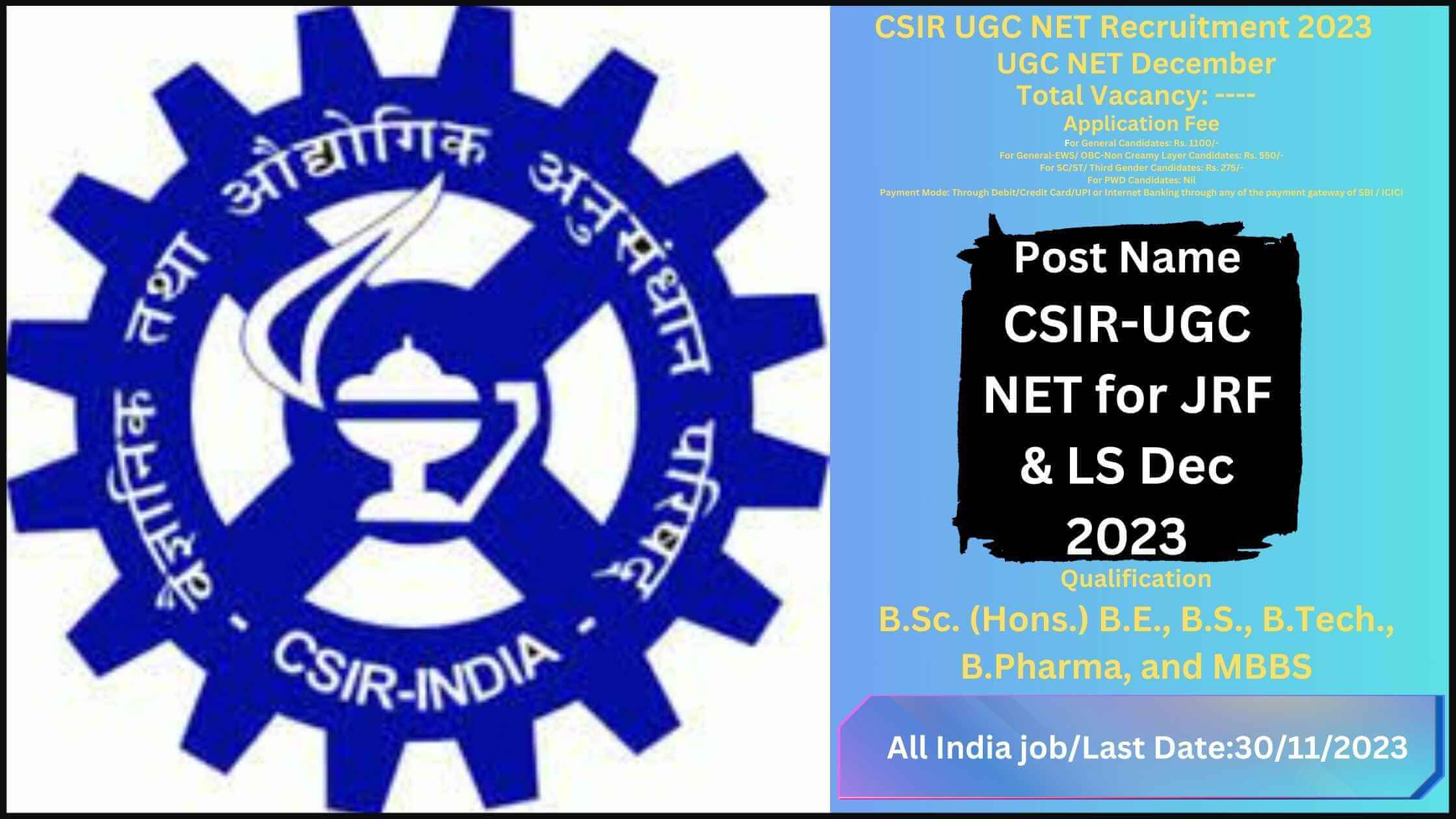 CSIR UGC NET Recruitment 2023